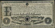 El Banco de Cartagena, 1 peso, 10 March 1900, serial number 220586, black and mauve, value at centre, printed signatures below,