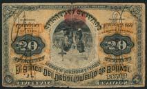 signature at centre (Pick S376a), small tear due to the central perforation, ink stain on reverse otherwise about extremely fine US$150-200 209 El Banco del Departmento de Bolivar, 50 centavos,