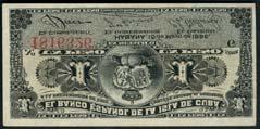 at centre (Pick 27, 78), first very fine, second fine (2) US$200-280 262 Banco Espanol de la Habana, a group of the 1872 third issue, comprising 5 centavos (7), 10