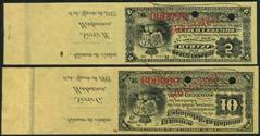 29-32), mixed grades, but several extremely fine or better (32) US$350-450 263 Banco Espanol de la Habana, specimen 5 and 10 centavos, 6 August 1883, zero serial numbers