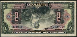 January 12, 2018 - NEW YORK 277 El Banco de la Union, 1 sucre, 1892, serial number F50121, black on green underprint, value in panel