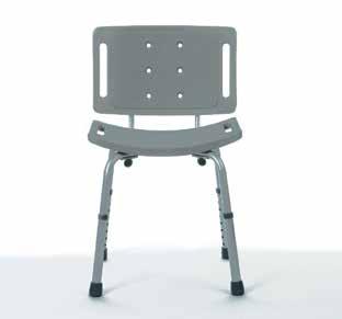 Shower Chair Lightweight but sturdy shower chair with height adjustability and an extra wide seating surface.