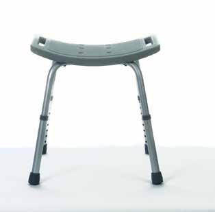 surfaces Name 10241C Shower Chair Seat height: 330mm 508mm (13"21"). Seat width: 495mm (19½"). Seat depth: 305mm (12"). weight: 3.2kg.