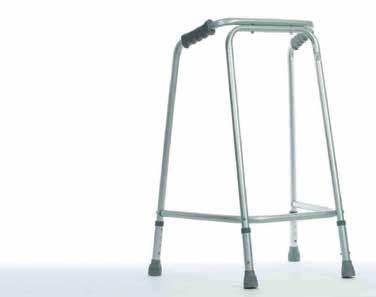 walking frames are made from high tensile seam welded aluminium, making them both lightweight and very strong Specially profiled hand grips ensure user safety and comfort The ultranarrow frame is