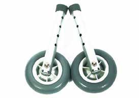 Walking Frame Wheels Designed to replace the height adjustable foot of a walking frame, converting the frame to a wheeled walker.