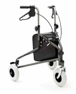 Three Wheel Walker with Bag A height adjustable three wheel walker to assist those who require extra support indoors or outdoors.