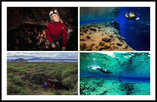 Trip four - Caving in Gjábakkahellir & snorkeling in Silfra Explore two of Iceland s hidden environments in this combo-tour of ingvellir national park.