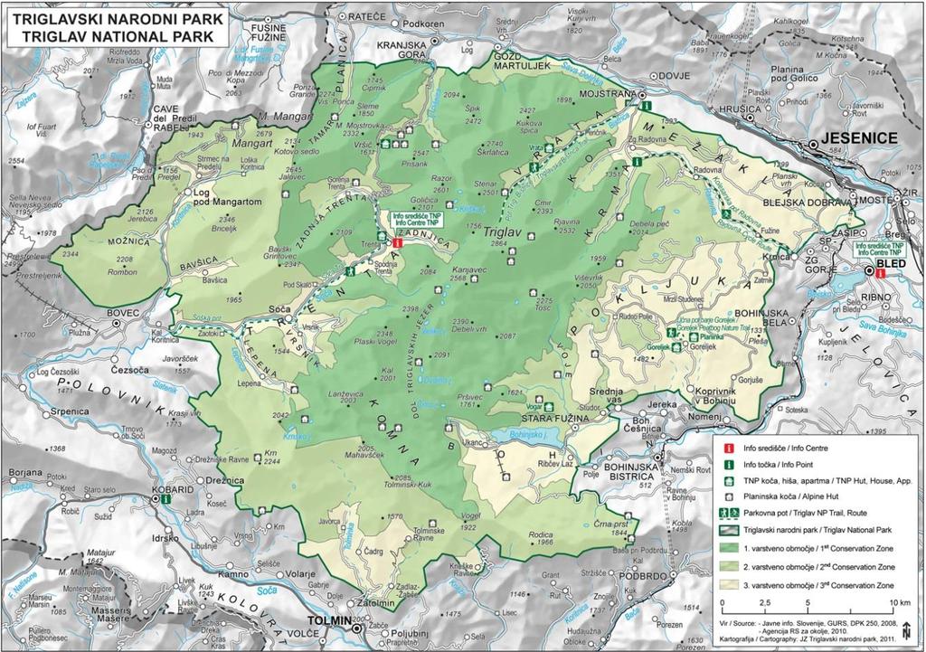 Slika 3: Območje Triglavskega narodnega parka (Triglavski narodni park, 2014a). 1.