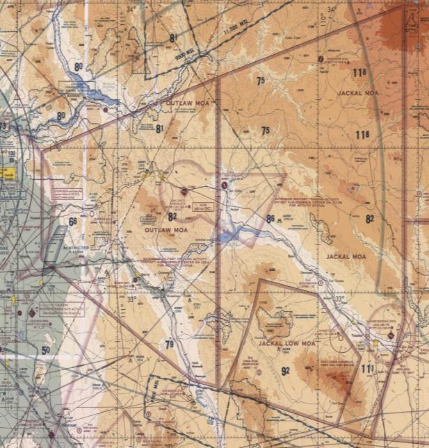 Page 11 Luke AFB - MACA Program Outlaw / Jackal MOA OUTLAW MOA & ATCAA ACTIVE: SUNRISE - 2300(L) MON - FRI (OTHER TIMES BY NOTAM) ALTITUDES: 8000 MSL (3000 AGL) - FL510