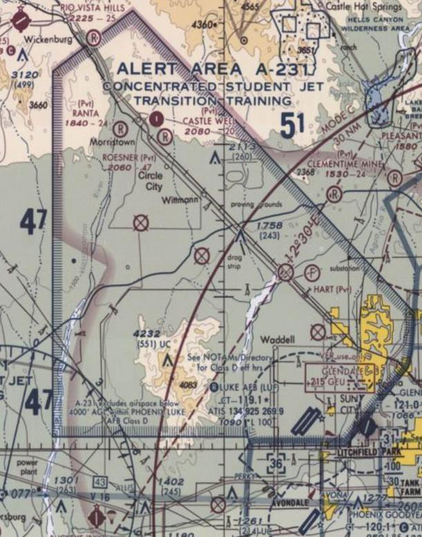 Luke AFB - MACA Program Page 12 Alert Area A-231 ALERT AREA A-231 ACTIVE: CONTINUOUS EXERCISE