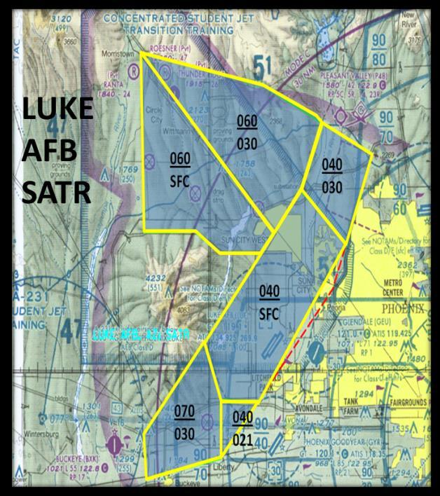 Page 5 Luke AFB - MACA Program SATR SPECIAL AIR TRAFFIC RULE APPLICABLE TO VFR AIRCRAFT IN VICINITY OF LUKE AFB ACTIVE: DAYLIGHT HOURS / MON