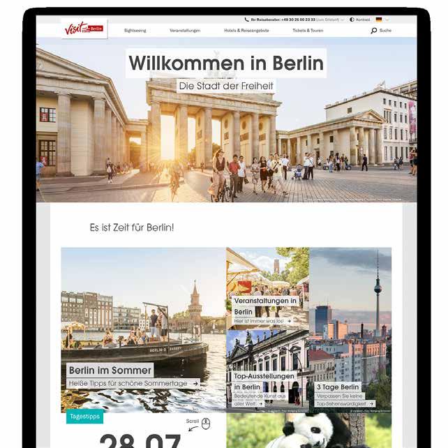 8 / 11 visitberlin.de The famous tourism site of Berlin 1.72 M Page Impressions * 0.19 M Unique User ** 0.