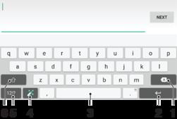 Пишување текст Тастатура на екранот Може да внесувате текст со тастатурата QWERTY со допирање на секоја буква на екранот или може да ја користите функцијата за внесување со движење и да лизгате со