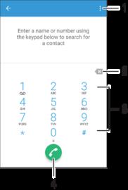 Упатување повик Повикување Можете да упатите повик со рачно избирање телефонски број, со допирање број што е зачуван во листата со контакти или со допирање на телефонскиот број во приказот на
