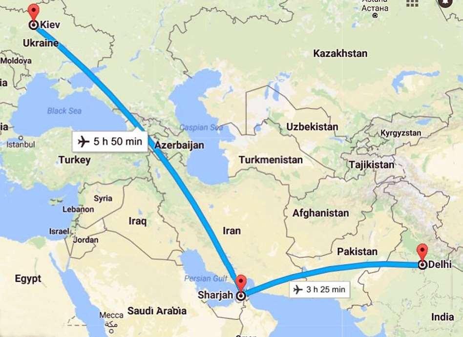 Air Arabia and Fly Dubai have flights via Sharjah and Dubai respectively, from numerous airports in India. Air Astana has flights ex-delhi via Almaty.