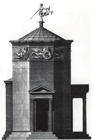 Fig. 2 The Tower with Bronze Triton its own particular symbol, and its name was engraved on the lower part of the cornice beneath it: (counter-clockwise from the North) Boreas (north), Sciron