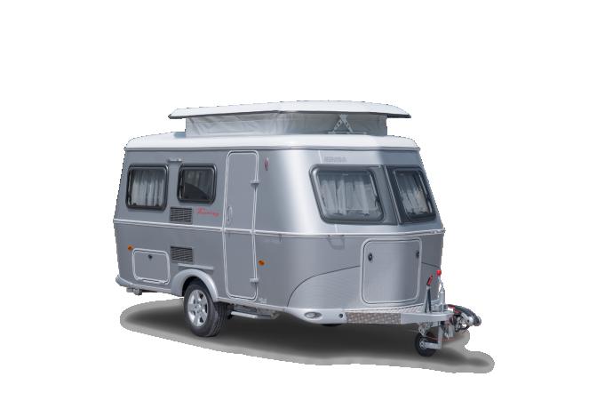 ERIBA Touring Side view right ERIBA Touring Front view right The ERIBA Touring cult caravan: here in the special Crystal Silver