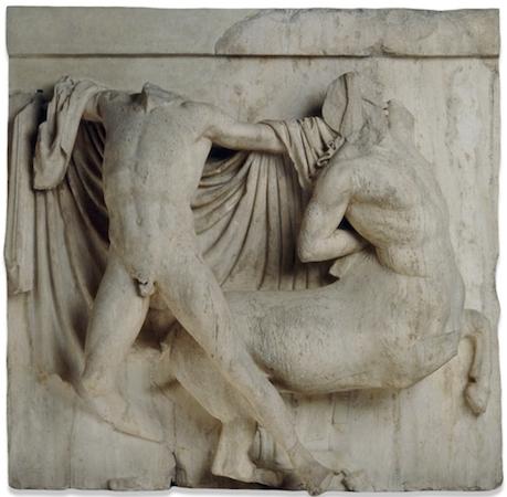 Parthenon sculptures The building itself was decorated with marble sculptures representing scenes