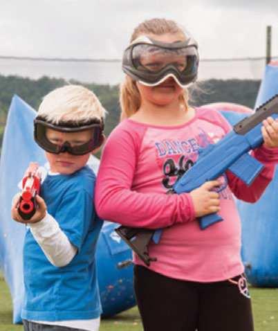 Campers will uses specially designed JT Splatmaster paintball equipment for younger children.
