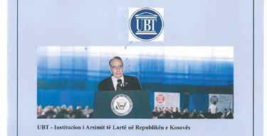Tetor 2012 UBT NEWS 3 UBT NDEROI SENATORIN BOB DOLE Prishtinë, 25 shtator 2012- Studentët, stafi akademik dhe administrativ i UBT-së, e përgëzojnë Senatorin Robert Joseph Bob Dole, për udhëheqjen dhe