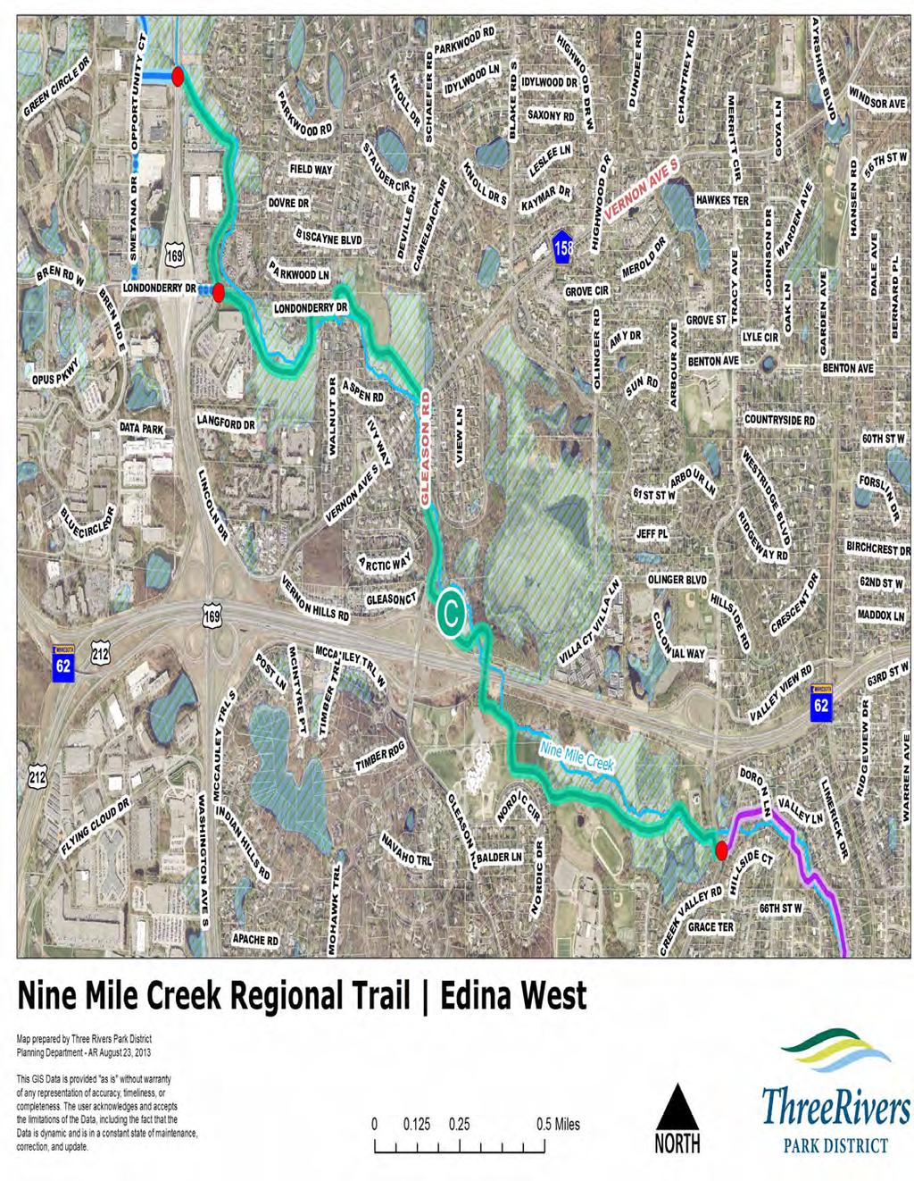 Section IV Trail Description & Background Figure 13 Edina West Segment of the Nine
