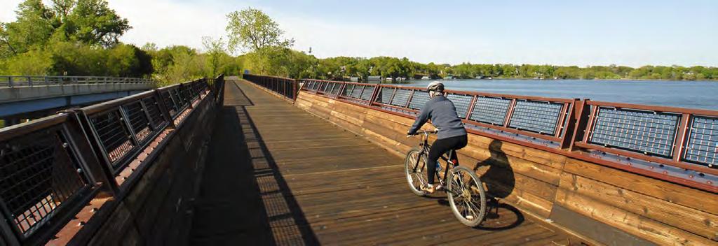 Section V Design & Implementation Typical Design The Nine Mile Creek Regional Trail is intended to safely accommodate 426,000 annual visits, an array of non-motorized uses, a variety of skill levels,