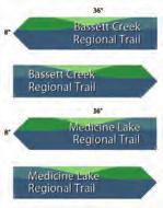 Placement of wayfinding signage structures along regional trails typically follows one of three configurations as outlined in Table 3.