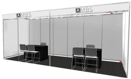 BOOTH DETAILS Each wall panel measures 1m (3.3ft) wide and 2.4m (8.2ft) high.