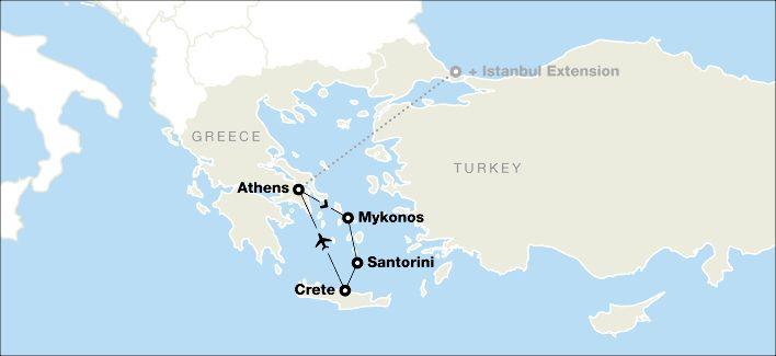The Greek Islands: Mykonos, Santorini & Crete It s nearly impossible to get a true taste of Greek culture without sampling its flavorful isles.