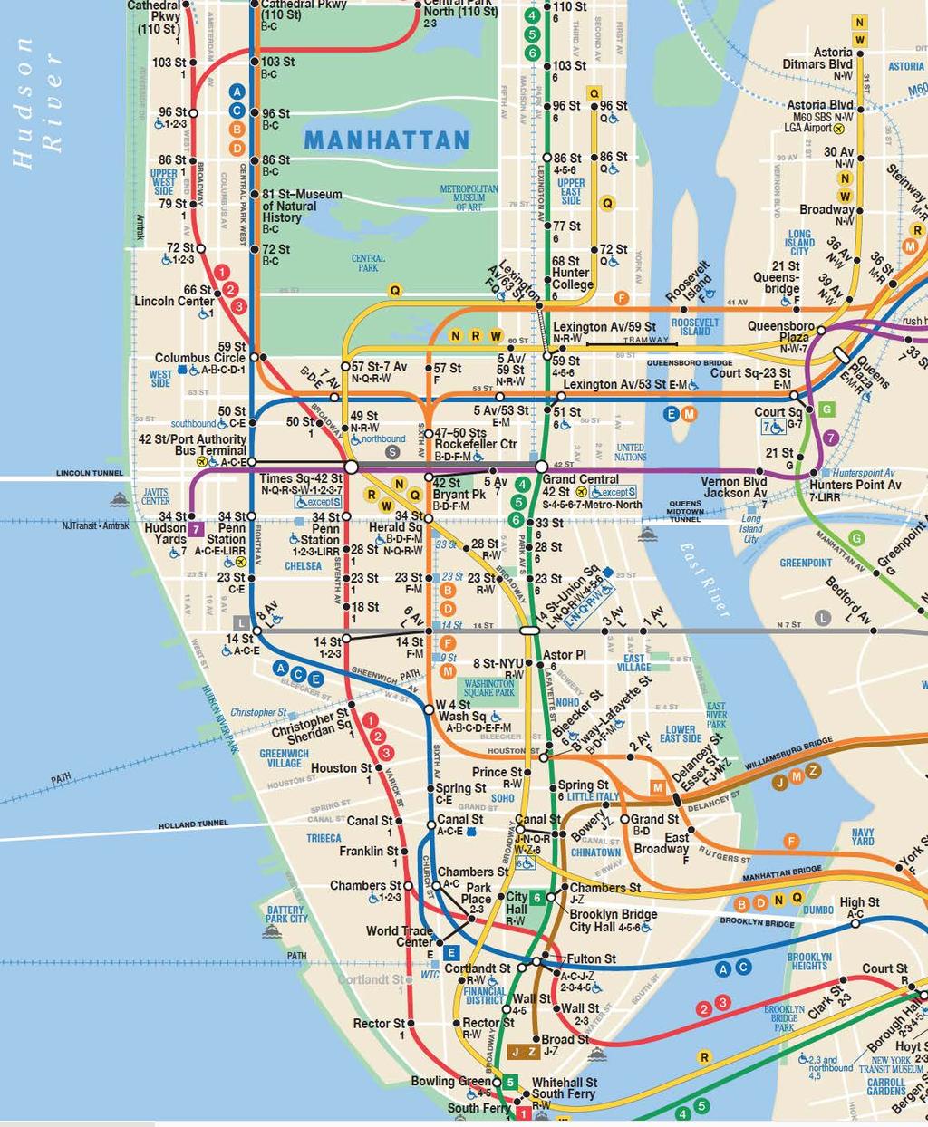 Map of Manhattan Subway