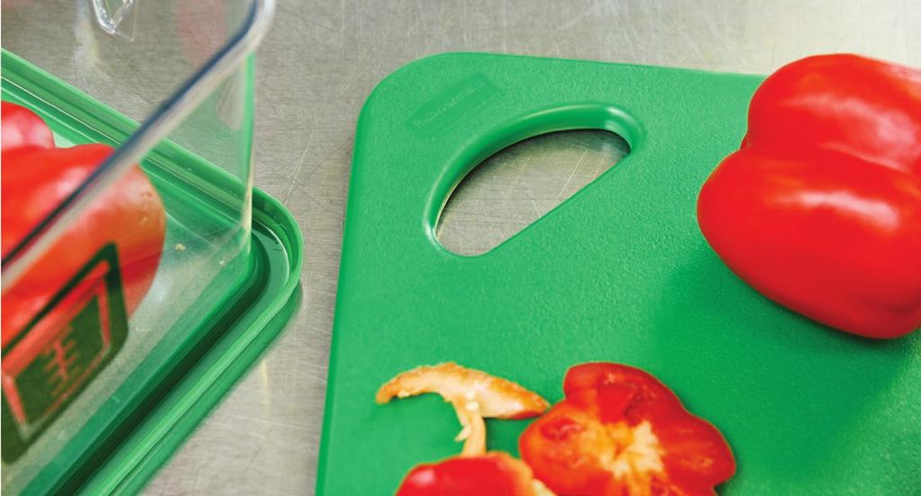 SKU LIST SKU# DESCRIPTION COLOR SIZE Dedicated color-coded cutting boards help reduce risk of cross-contamination during food prep.