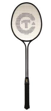 TMR605 Steel Badminton Racket -9mm steel frame. -Heavier nylon string. -7mm steel shaft. -PU grip.