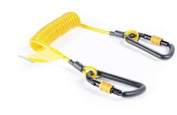 Third party tested and certified Coil Lanyards feature nylon coated stainless steel braid for maximum