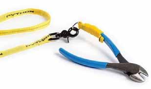 TOOL LANYARDS 1 3 HARD HAT TETHER LOAD RATING STRETCH LENGTH RELAXED LENGTH H01065 0.9kg 86cm 11cm Vinyl-coated braided steel cable facilitates use in the harshest work environments.