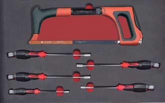 DROP-GUARD TOOL KITS 43 Tool Kit 5 6 Piece DIMENSIONS WEIGHT H04111 565mm x 405mm 2kg Tool Kits Contains: Hack Saw Socket Screwdrivers, 4mm, 6mm, 10mm, 12mm, 14mm All tools fitted with anchor points