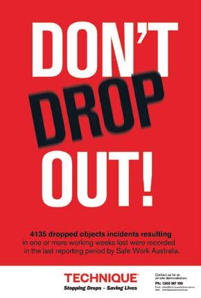 48 POSTERS Hit by a falling object is now the second highest cause of fatalities in the Australian