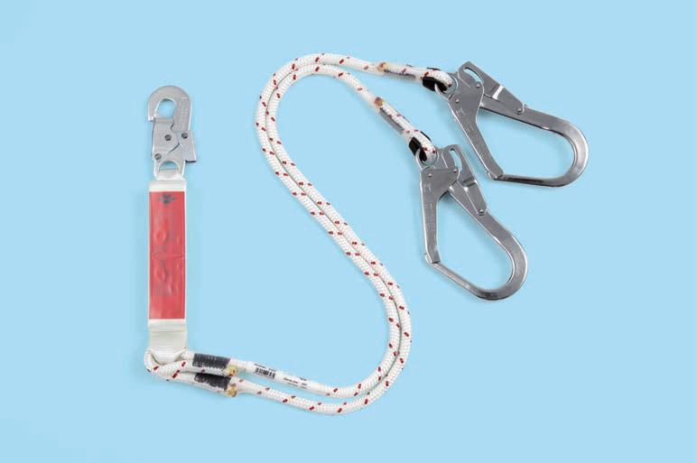 Fall Protection Y-CONNECTING MATERIALS For alternating securing According to EN 354/355 Length: 1.5 m Large steel spring pipe hooks for simple, fast securing on pipes with a maximum dia. of 59 mm.