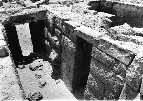 The lintel of the Phase ii northern doorway was turned when it was moved to the south.