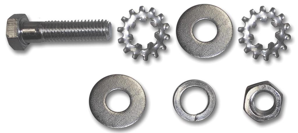 PROPER BOLT ASSEMBLY (A) (B) The star washers have been supplied to keep the bolt from