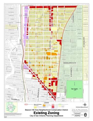 EXISTING ZONING MAP NOTES: The Existing Zoning Map details the current zoning classifications for the NCD Area as of the publication date of the Beacon Hill Area NCD Plan.