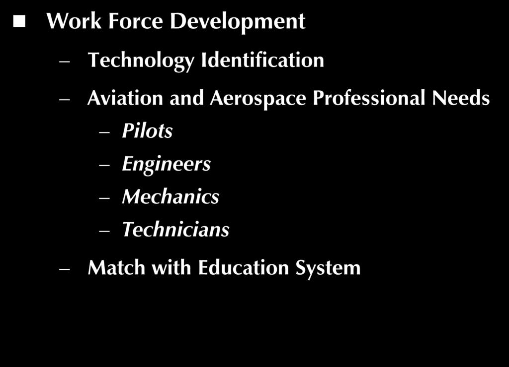 Work Force Study Work Force Development Technology Identification Aviation and