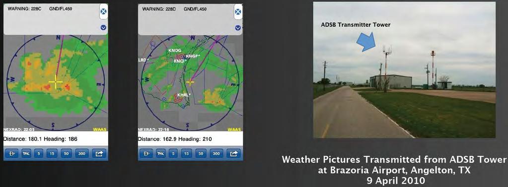 Enhanced Airport Capabilities (II) Best available Weather Increases safety, and improves situation awareness Allows better enroute weather decisions Same quality as XM weather but provided by the FAA