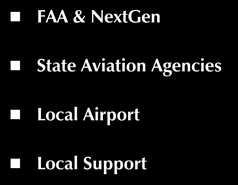 Partnering is needed FAA & NextGen State