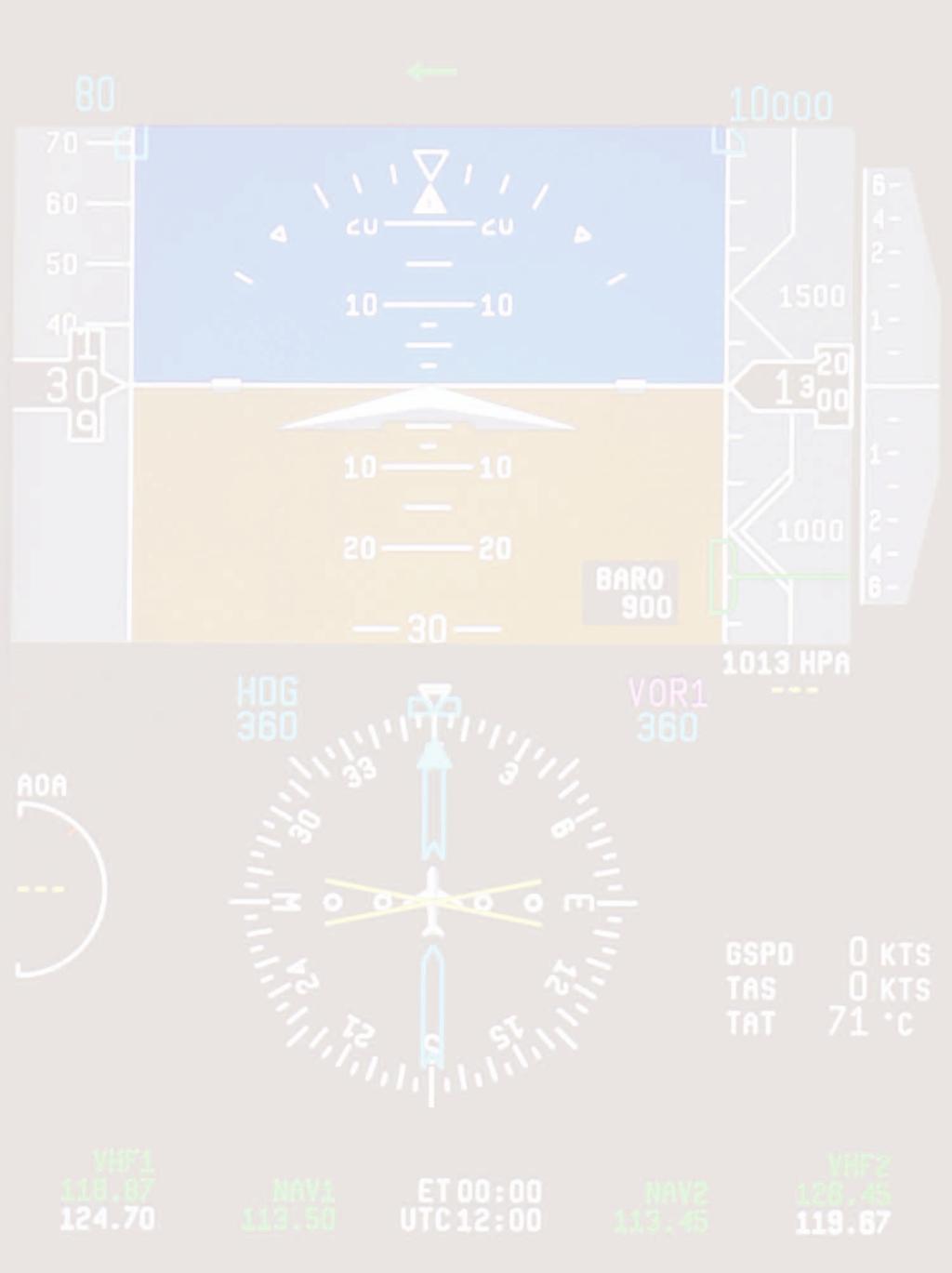 See everything in clear view There are five 8 x 10-inch liquid crystal displays (LCD) in the Hawker Horizon cockpit.