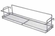 Dimensions: 470mm(l) x 105mm(h) x 110mm(d) 000124 Rollout Pantry and Baskets The pull out frame is made from tubular steel and is epoxy coated.