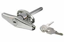 Key Chrome plated thumb operated camlock for baggage doors