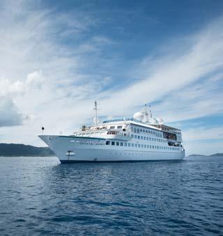 Welcoming just 62 guests, she caters to travelers with an active, adventurous spirit, remaining at anchor in yacht-filled harbors throughout the West Indies and the Adriatic.