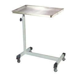 Item B-2.08 Carts, Instruments - Cantilevers Standard instrument serving table for Operating Theatre (Mayo table) 1) Made of stainless steel of at least 16 gauge.