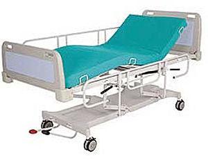 Item B-2.04 Beds, Hydraulic, Articulated, 3 Sections Hydraulic dual-sided mattress platform, height adjustable, 3 sections, bed for intensive care patients.