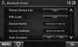 Postavljanje Bluetooth-a Opće radnje, kao što su povezivanje i inicijaliziranje, možete izvesti putem stavke <Bluetooth Setup> (Bluetooth postavljanje) na izborniku <Setup> (Postavljanje).
